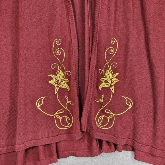 Disney Cardigan sz 5 Tangled Mother Gothel Embroidered Hooded Draped Front Cape - Picture 9 of 13